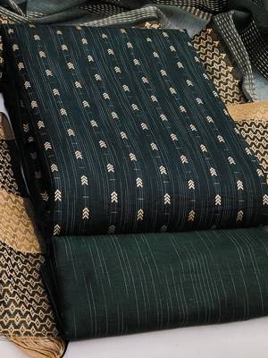 Geometric Woven Design Jacquard Unstitched Dress Material 2