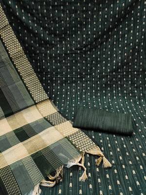 Geometric Woven Design Jacquard Unstitched Dress Material 4