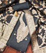 Ethnic Motifs Woven Design Zari Unstitched Dress Material
