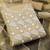 Beige & White Embroidered Organza Unstitched Dress Material