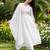 Off white embroidered pure cotton kurta trouser dupatta set