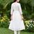 Off white embroidered pure cotton kurta trouser dupatta set