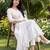 Off white embroidered pure cotton kurta trouser dupatta set
