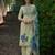 Yellow embroidered pure cotton kurta trouser dupatta set