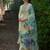 Yellow embroidered pure cotton kurta trouser dupatta set