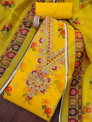 Embroidered Unstitched Dress Material 2