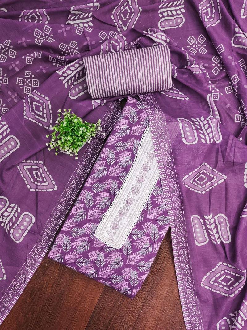 Floral Printed Unstitched Dress Material