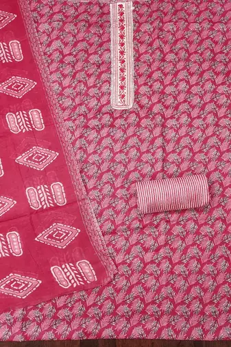 Floral Printed Unstitched Dress Material