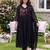 Black embroidered pure cotton kurta trouser dupatta set
