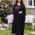Black embroidered pure cotton kurta trouser dupatta set