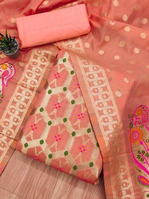 ethnic motifs printed unstitched dress material 1