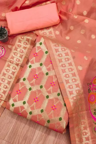 Ethnic Motifs Printed Unstitched Dress Material