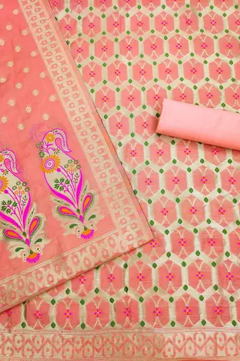 Ethnic Motifs Printed Unstitched Dress Material