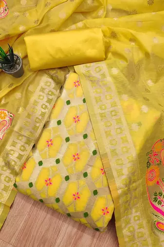 ethnic motifs printed unstitched dress material