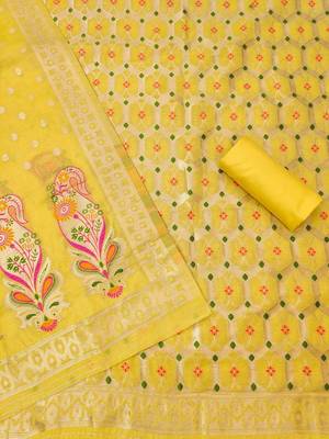 ethnic motifs printed unstitched dress material 3