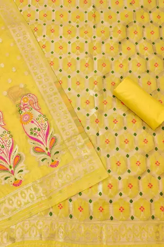 ethnic motifs printed unstitched dress material
