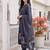 Blue printed pure cotton kurta trouser dupatta set