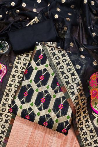 ethnic motifs printed unstitched dress material