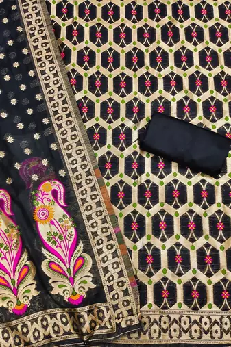 Ethnic Motifs Printed Unstitched Dress Material