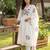 Off white printed pure cotton kurta trouser dupatta set