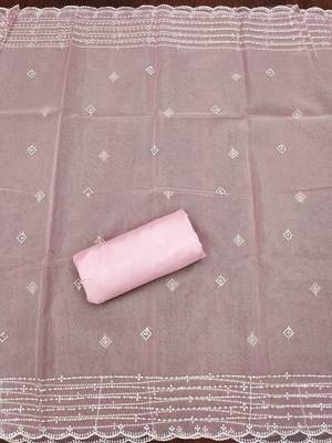 floral printed beads and stones detail unstitched dress material 4
