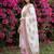 Off white printed pure cotton kurta trouser dupatta set