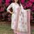 Off white printed pure cotton kurta trouser dupatta set