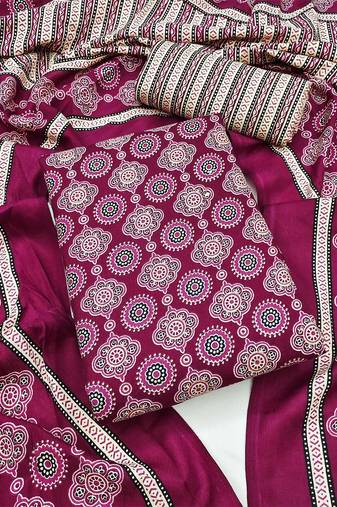 ethnic motif printed unstitched dress material