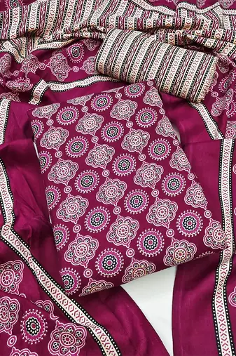 Ethnic Motif Printed Unstitched Dress Material