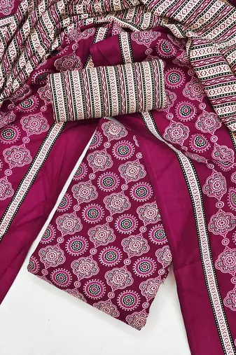 Ethnic Motif Printed Unstitched Dress Material