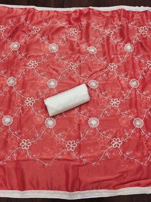 Embellished Pure Cotton Unstitched Dress Material 4
