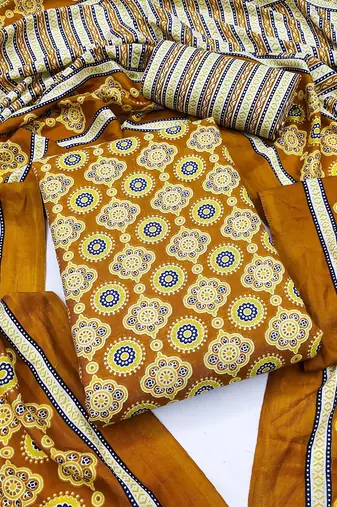 Ethnic Motifs Printed Unstitched Dress Material