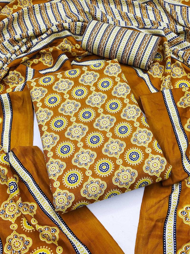 Ethnic Motifs Printed Unstitched Dress Material