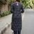 Blue printed pure cotton kurta trouser dupatta set