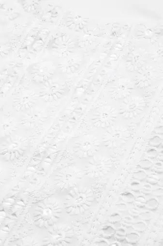 White Embroidered Unstitched Dress Material