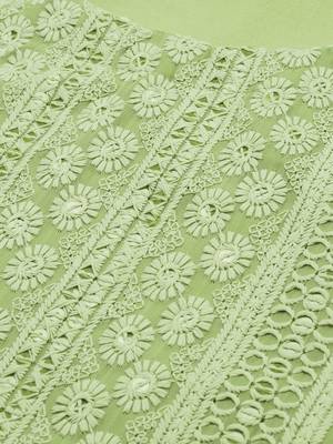 Green Embroidered Unstitched Dress Material 2