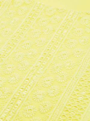 Yellow Embroidered Unstitched Dress Material 2