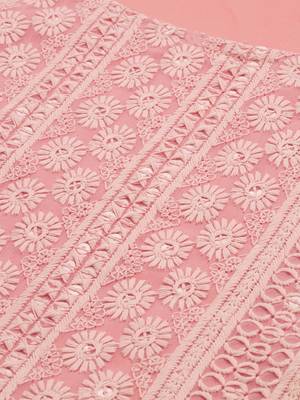 Pink Embroidered Unstitched Dress Material 2