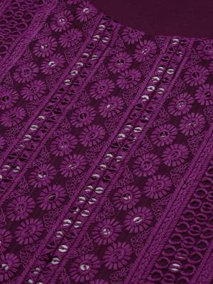 Purple Embroidered Unstitched Dress Material 2