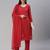 Red Embroidered Unstitched Dress Material