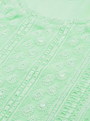 Sea Green Embroidered Unstitched Dress Material 2
