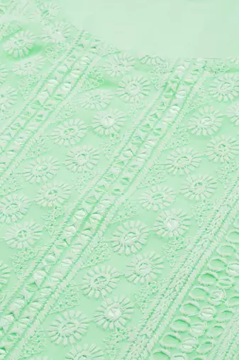 Sea Green Embroidered Unstitched Dress Material