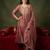 Mauve embroidered silk blend kurta trouser dupatta set