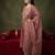 Mauve embroidered silk blend kurta trouser dupatta set