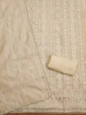 Floral Embroidered Unstitched Dress Material 4