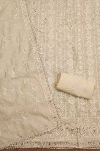 Floral Embroidered Unstitched Dress Material