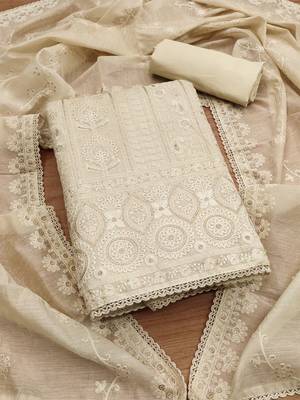 Ethnic Motifs Embroidered Unstitched Dress Material 1