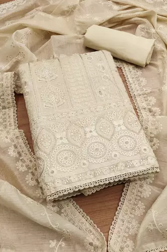 Ethnic Motifs Embroidered Unstitched Dress Material
