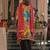 Multicolor printed silk blend kurta trouser dupatta set