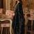Black embroidered silk blend kurta trouser dupatta set